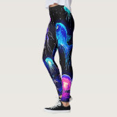Glühende Meerestiefen Kunst Leggings (Links)