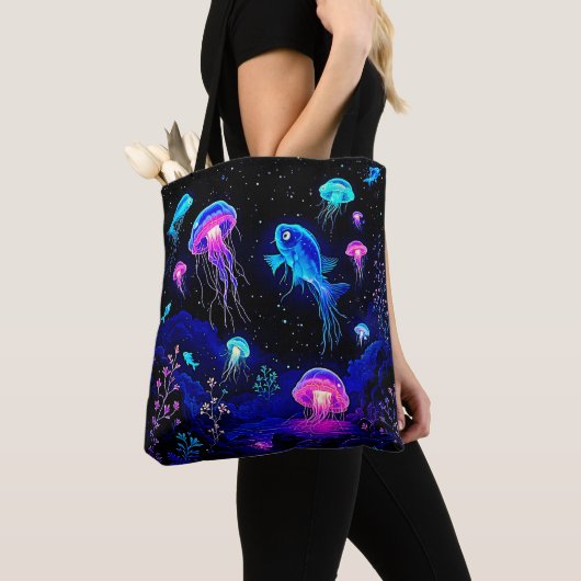 Glühende Meerestiefen Kunst Tasche (Von Nahem)
