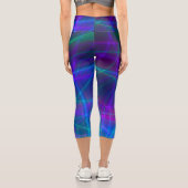 Glühende mehrfarbige Rays Capri Leggings (Rückseite)