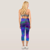 Glühende mehrfarbige Rays Capri Leggings (Rückseite)