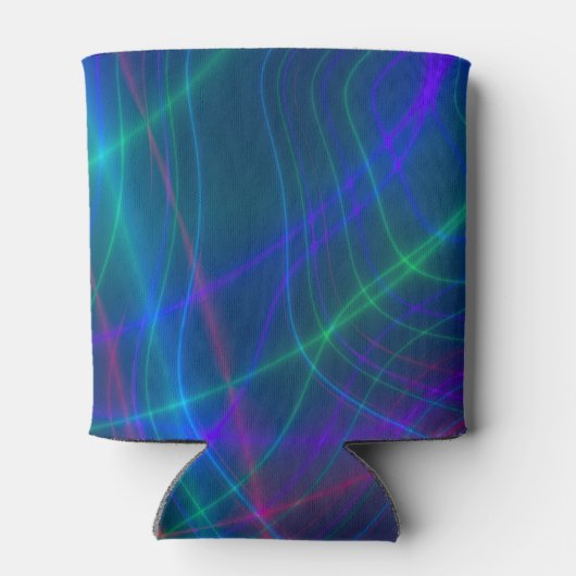 Glühende mehrfarbige Rays Dosenkühler (Rückseite)