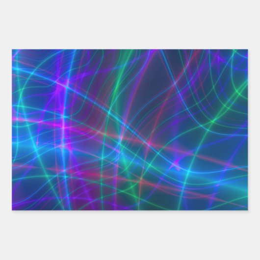 Glühende mehrfarbige Rays Geschenkpapier Set (Vorderseite 3)