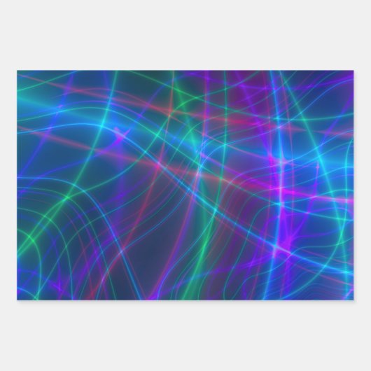 Glühende mehrfarbige Rays Geschenkpapier Set (Vorderseite 2)