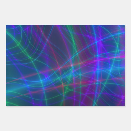 Glühende mehrfarbige Rays Geschenkpapier Set (Vorderseite)