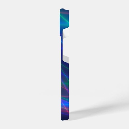 Glühende mehrfarbige Rays Monogram iPhone Hülle (Linke Seite)