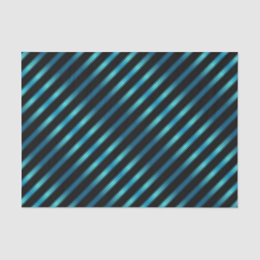 glühende Metallische Blaue Diagonalstreifen Seidenpapier (Vorderseite)