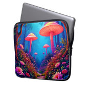 Glühende Mushroom-Magie Laptopschutzhülle (Vorderseite Links)