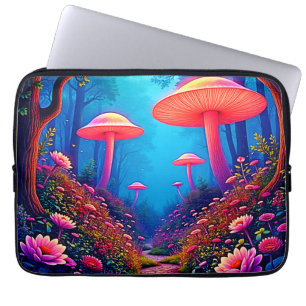 Glühende Mushroom-Magie Laptopschutzhülle