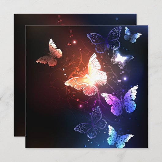 Glühende Nachtschmetterlinge Ankündigung (Vorne/Hinten)