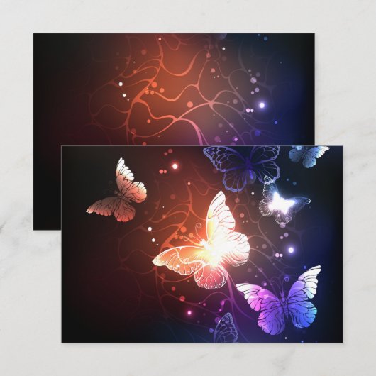 Glühende Nachtschmetterlinge Ankündigung (Vorne/Hinten)