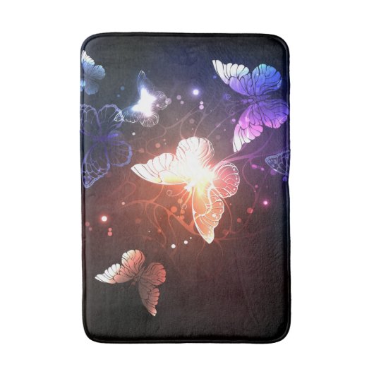 Glühende Nachtschmetterlinge Badematte (Vorderseite Vertikal)