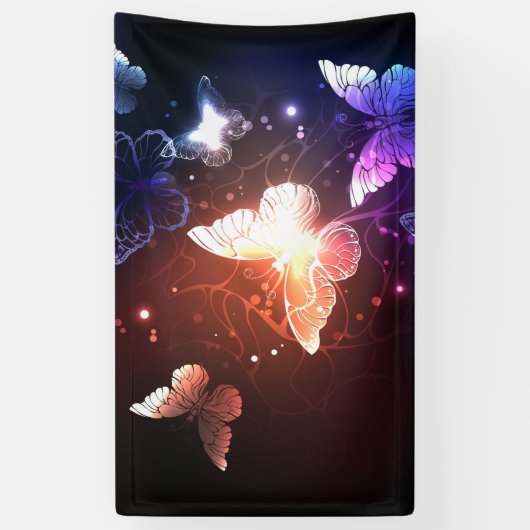 Glühende Nachtschmetterlinge Banner (Vertikal)