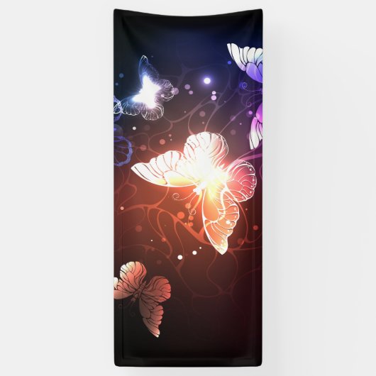 Glühende Nachtschmetterlinge Banner (Vertikal)