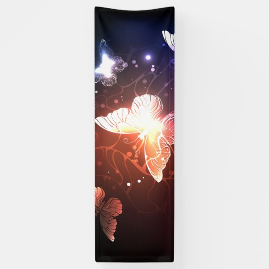 Glühende Nachtschmetterlinge Banner (Vertikal)