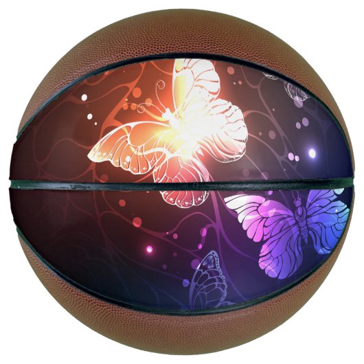 Glühende Nachtschmetterlinge Basketball (Vorderseite)