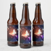 Glühende Nachtschmetterlinge Bierflaschenetikett (Flaschen)
