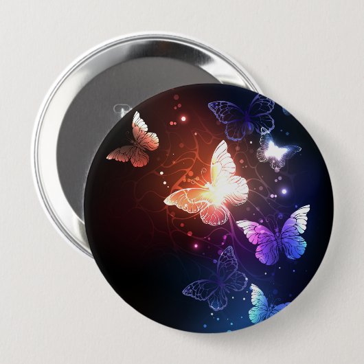 Glühende Nachtschmetterlinge Button (Vorne & Hinten)