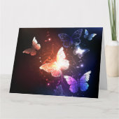 Glühende Nachtschmetterlinge Dankeskarte (Vorderseite)