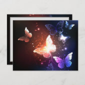 Glühende Nachtschmetterlinge Dankeskarte (Vorne/Hinten)