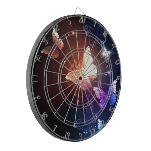 Glühende Nachtschmetterlinge Dartscheibe (Vorderseite Links)