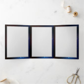 Glühende Nachtschmetterlinge Dreifach Gefaltete Urlaubskarte (Innenseite)