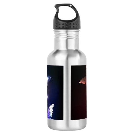 Glühende Nachtschmetterlinge Edelstahlflasche (Rückseite)