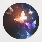 Glühende Nachtschmetterlinge Etiketten (Design 2)