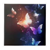 Glühende Nachtschmetterlinge Fliese (Vorderseite)