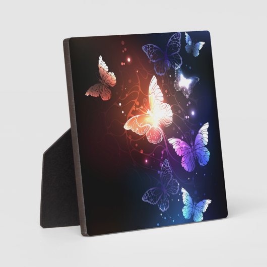 Glühende Nachtschmetterlinge Fotoplatte (Vorderseite)