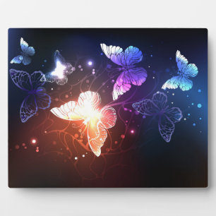 Glühende Nachtschmetterlinge Fotoplatte