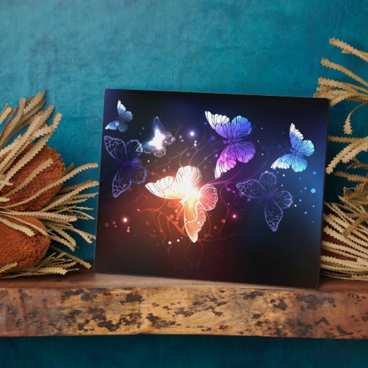 Glühende Nachtschmetterlinge Fotoplatte (Seite)