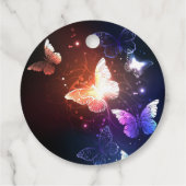 Glühende Nachtschmetterlinge Geschenkanhänger (Rückseite)