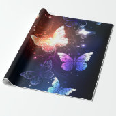 Glühende Nachtschmetterlinge Geschenkpapier (Ungerollt)