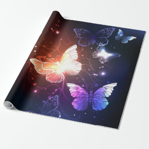 Glühende Nachtschmetterlinge Geschenkpapier