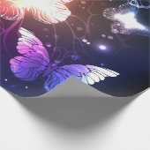 Glühende Nachtschmetterlinge Geschenkpapier (Ecke)