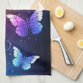 Glühende Nachtschmetterlinge Geschirrtuch (Viertel Falte)