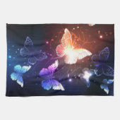 Glühende Nachtschmetterlinge Geschirrtuch (Horizontal)