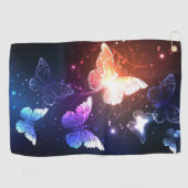 Glühende Nachtschmetterlinge Golfhandtuch (Horizontal)