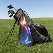 Glühende Nachtschmetterlinge Golfhandtuch (Gras)