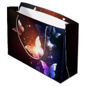 Glühende Nachtschmetterlinge Große Geschenktüte (Rückseite Schrägansicht)