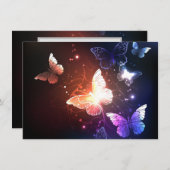 Glühende Nachtschmetterlinge Hinweiskarte (Vorne/Hinten)