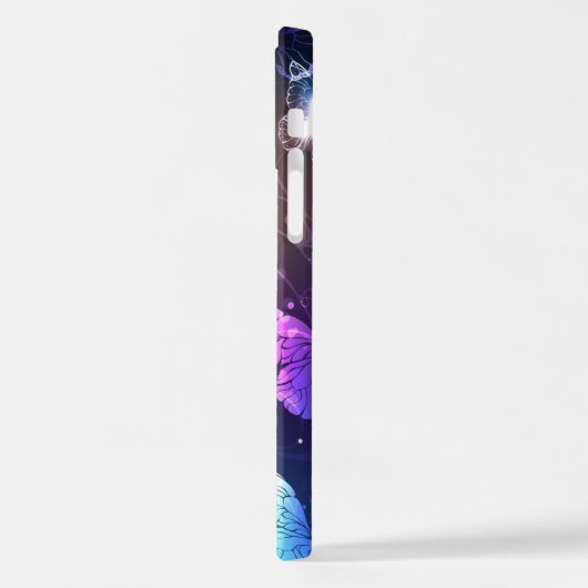 Glühende Nachtschmetterlinge iPhone Hülle (Linke Seite)
