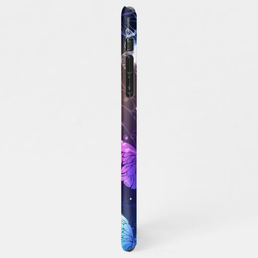 Glühende Nachtschmetterlinge iPhone Hülle (Linke Seite)