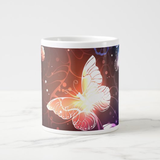 Glühende Nachtschmetterlinge Jumbo-Tasse (Vorderseite)