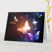Glühende Nachtschmetterlinge Karte (Gelbe Blume)