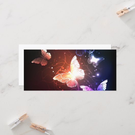Glühende Nachtschmetterlinge Karte (Vorderseite/Rückseite Beispiel)