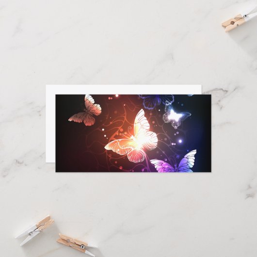 Glühende Nachtschmetterlinge Karte (Vorderseite/Rückseite Beispiel)