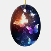 Glühende Nachtschmetterlinge Keramik Ornament (Vorne)