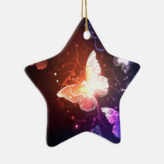 Glühende Nachtschmetterlinge Keramik Ornament (Rechts)