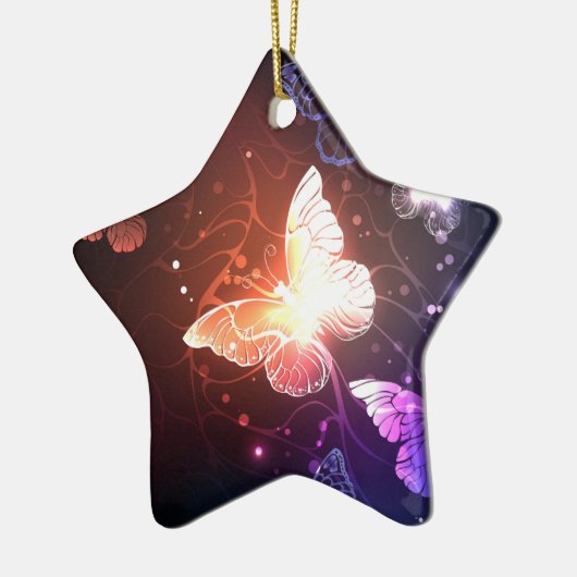 Glühende Nachtschmetterlinge Keramik Ornament (Links)